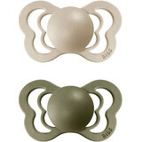 BIBS Couture vanille/olive 1×2 silicone orthodontique BIBS Couture sucettes en silicone - taille 1