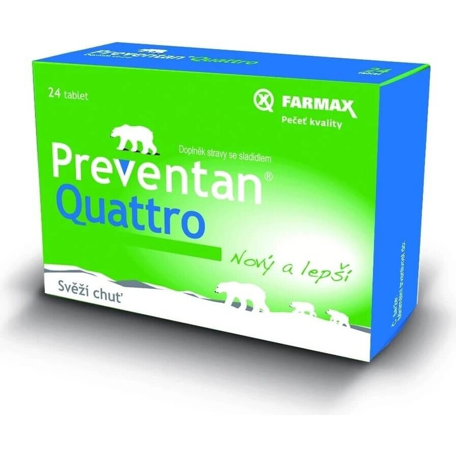 FARMAX Preventan Quattro + vitamina C 1×24 tbl, integratore alimentare