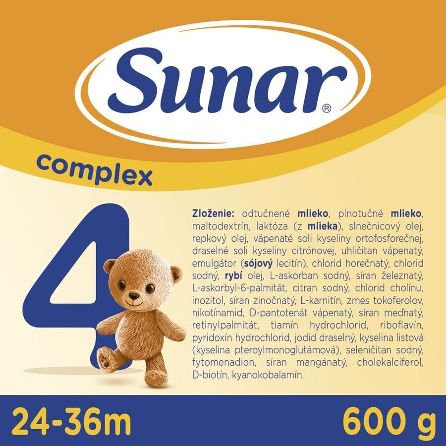 Sunar Complex 4 6×600 g, lapte pentru sugari, de la 24 de luni