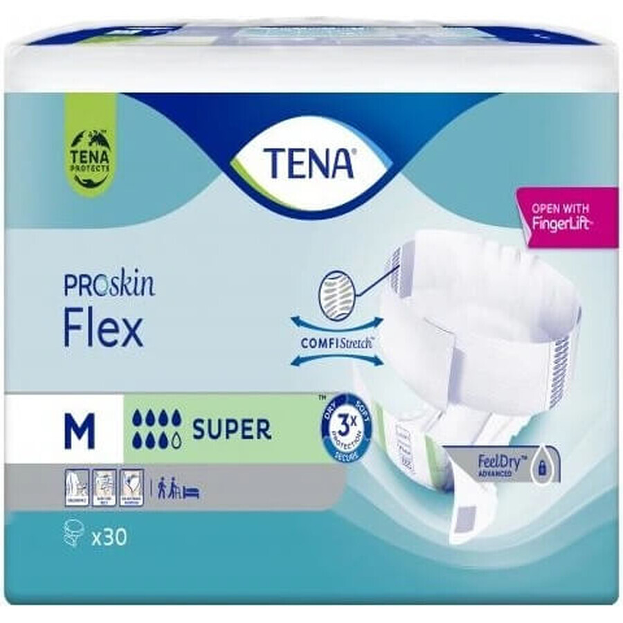 TENA Flex Super M 1×30 pcs, culotte d'incontinence avec ceinture à dégagement rapide