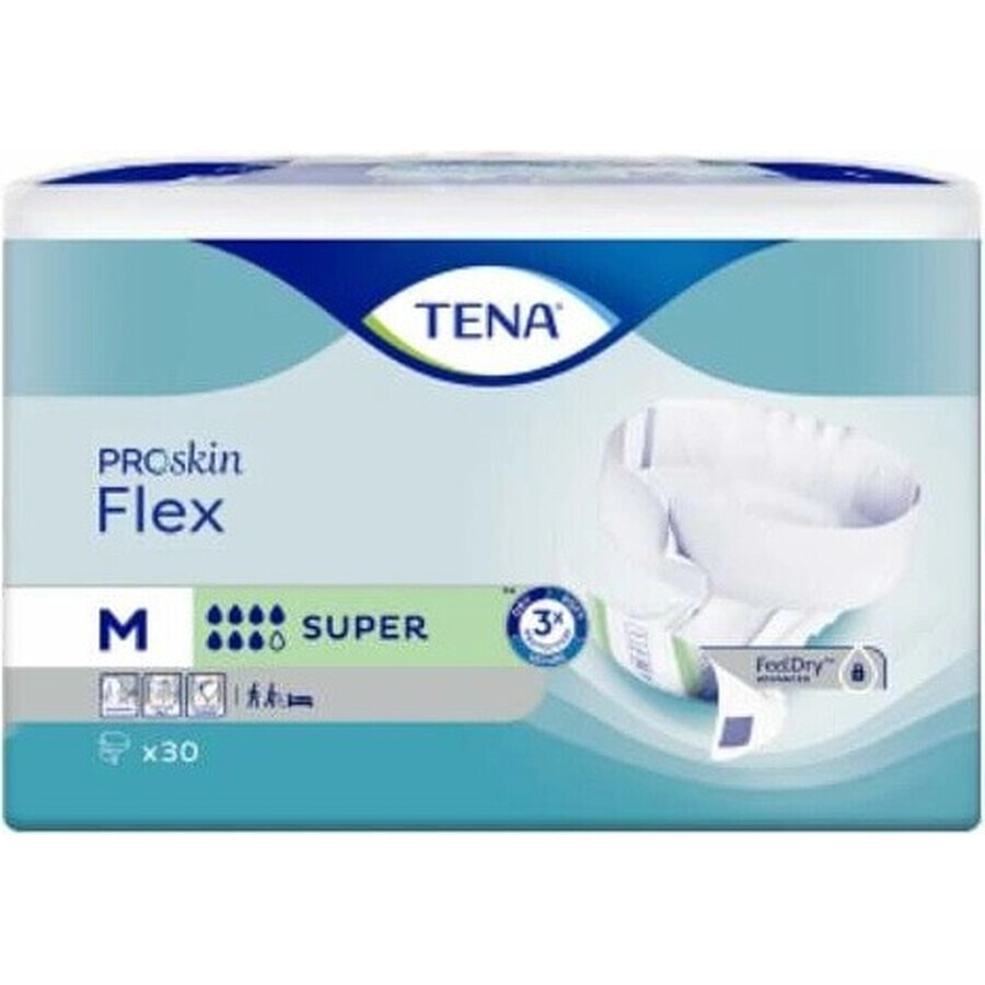 TENA Flex Super M 1×30 pcs, culotte d'incontinence avec ceinture à dégagement rapide