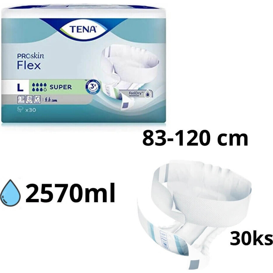 TENA Flex Super M 1×30 pcs, culotte d'incontinence avec ceinture à dégagement rapide