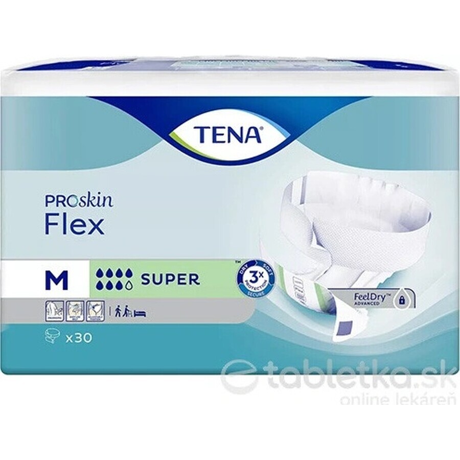 TENA Flex Super M 1×30 pcs, culotte d'incontinence avec ceinture à dégagement rapide