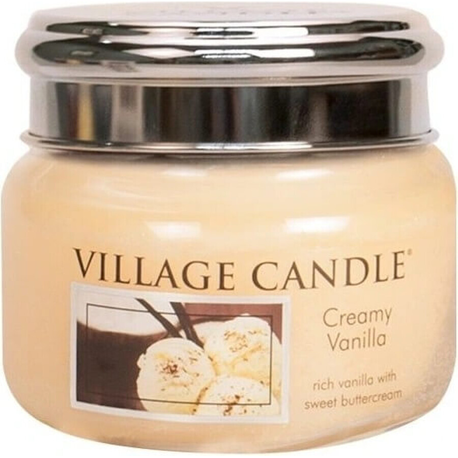 Village Candle Candela profumata in bottiglia - Creamy Vanilla - Gelato alla vaniglia, piccola 1×1 pz, candela profumata