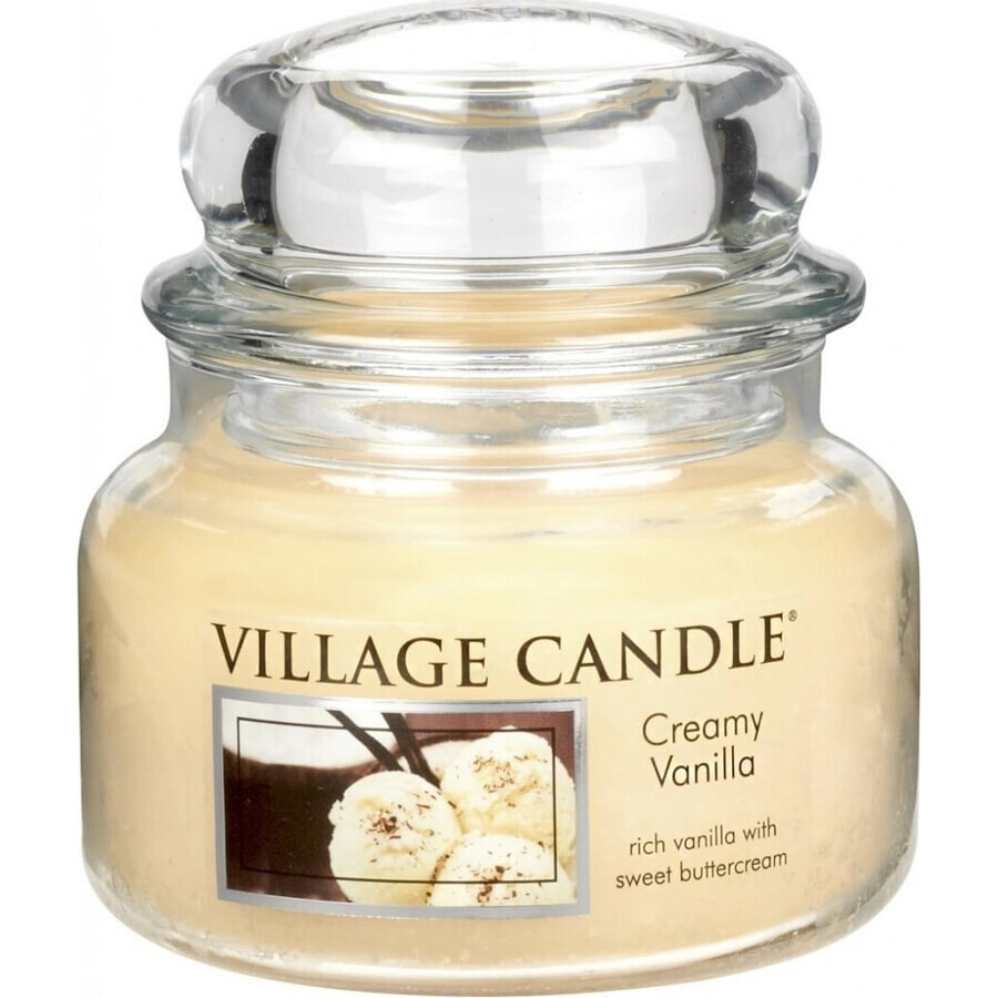 Village Candle Candela profumata in bottiglia - Creamy Vanilla - Gelato alla vaniglia, piccola 1×1 pz, candela profumata