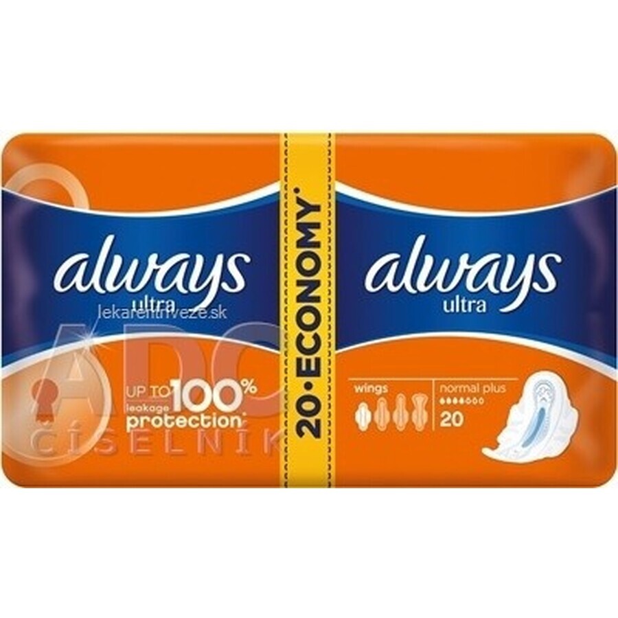 Always Ultra Duo 20 pcs Normal Plus 1×20 pcs, menstrual pads