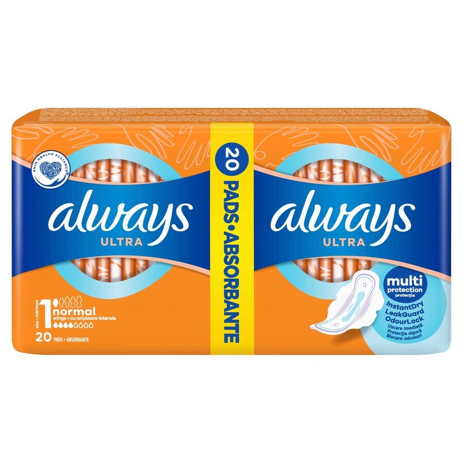 Always Ultra Duo 20 pcs Normal Plus 1×20 pcs, menstrual pads