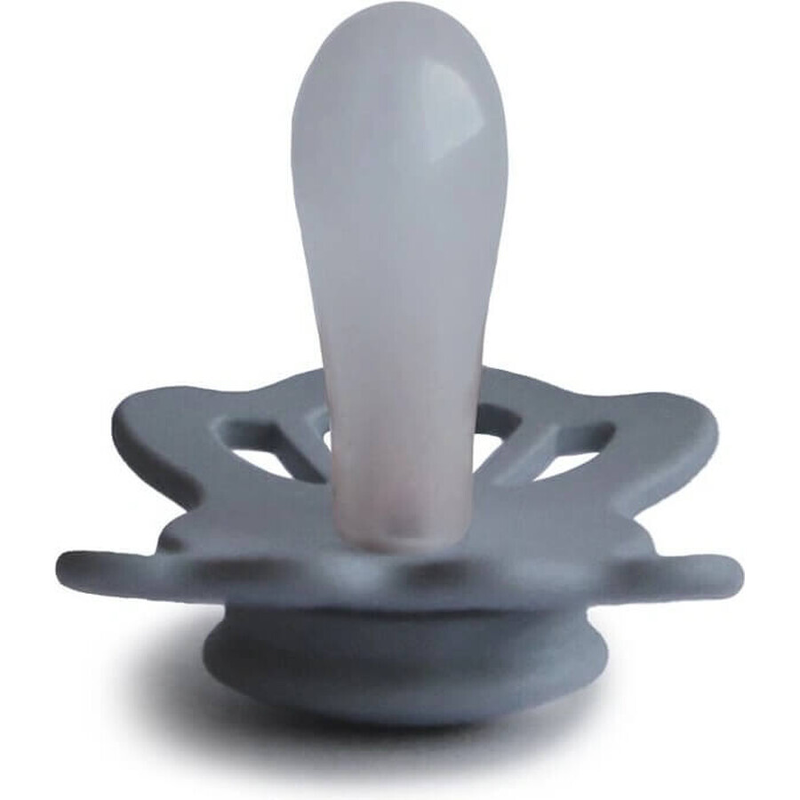 FRIGG Lucky ciuccio simmetrico in silicone Grande grigio, +6m 1×1 pz, ciuccio in silicone