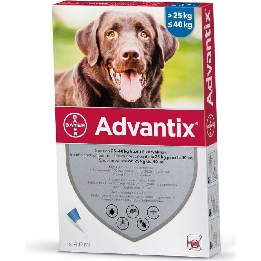 ADVANTIX SPOT-ON PES 4×4 ml, preparato repellente antiparassitario