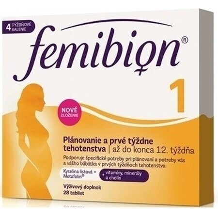 Femibion 1 Pianificazione e prime settimane di gravidanza, 28 tbl 1×28 tbl, integratore alimentare