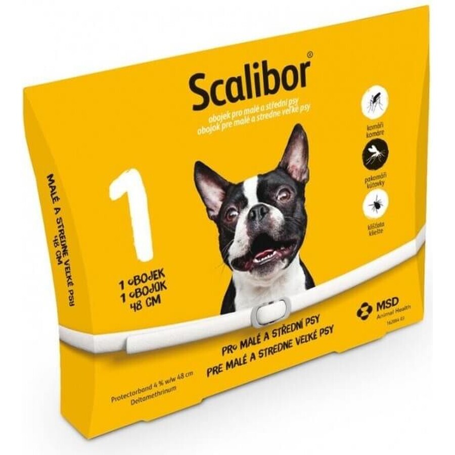 SCALIBOR Beschermende tape 1×1 pc, antiparasitaire kraag 48 cm