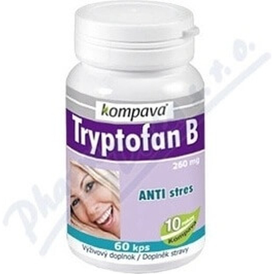 KOMPAVA TRYPTOFAN TRYPTOFAN B+ 500 mg 1×60 cps, voedingssupplement