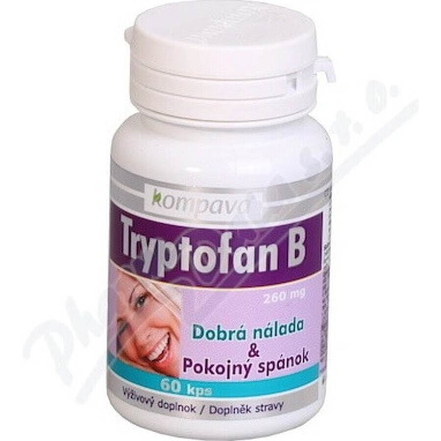 KOMPAVA TRYPTOFAN TRYPTOFAN B+ 500 mg 1×60 cps, voedingssupplement