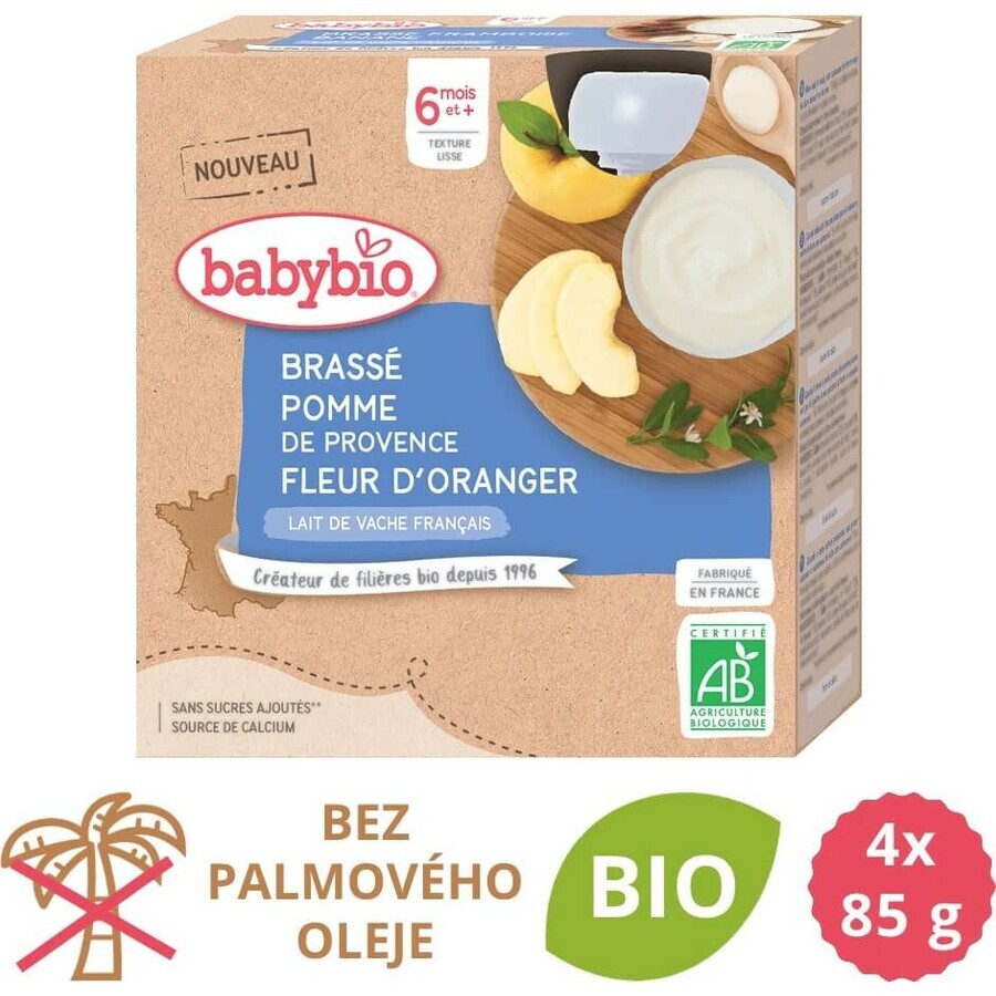 BABYBIO Brassé măr floare de portocal 4x85 g 4×85 g