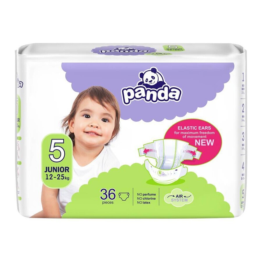 BELLA PANDA Pañales desechables 5 Junior (12-25 kg) 36 piezas 1×36 piezas