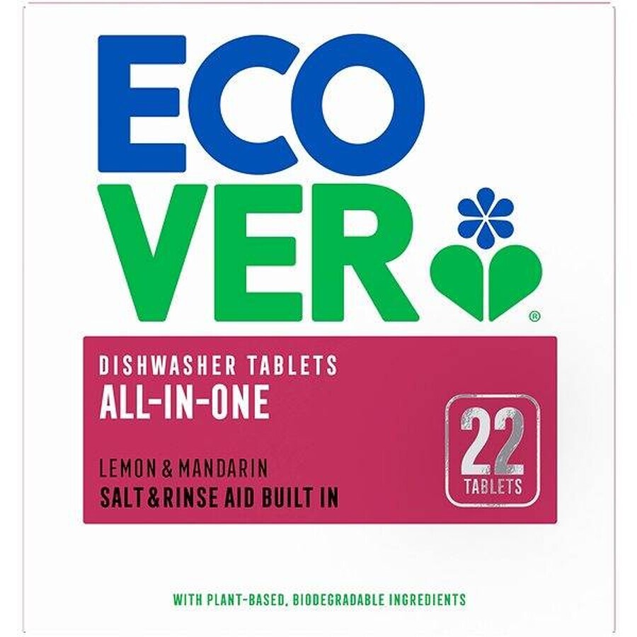 ECOVER dishwasher tablets 1x22 pcs, dishwasher tablets