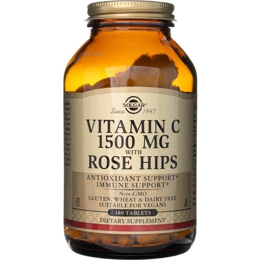 Solgar Vitamin C 1500 mg with rose hips 180 tablets 1×180 tbl, food supplement