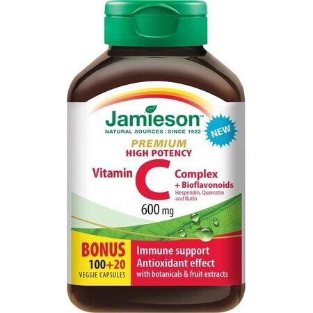 Jamieson Vitamin C PREMIUM with bioflavonoids 600mg 1×120 tbl