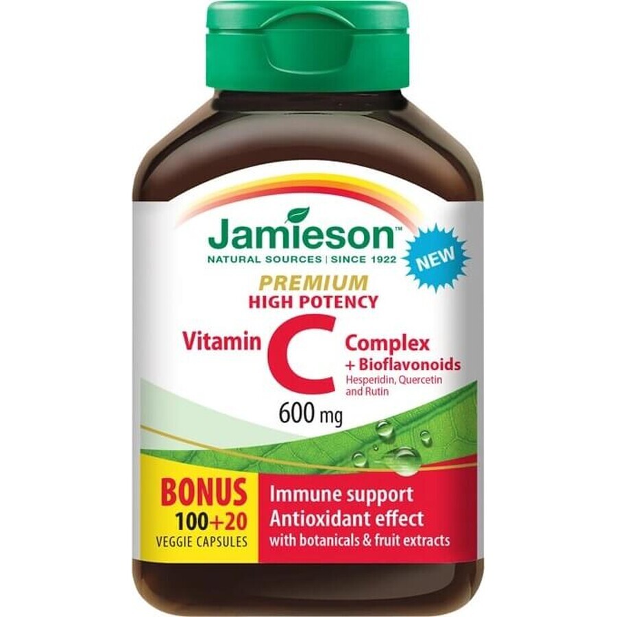 Jamieson Vitamin C PREMIUM with bioflavonoids 600mg 1×120 tbl