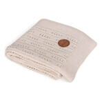 CEBA Coperta a maglia in confezione regalo 90 x 90 beige a spina di pesce 1×1, 100% cotone