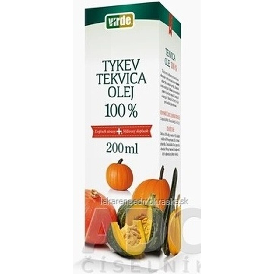 VIRDE Zucca 100% olio 1×200 ml, integratore alimentare