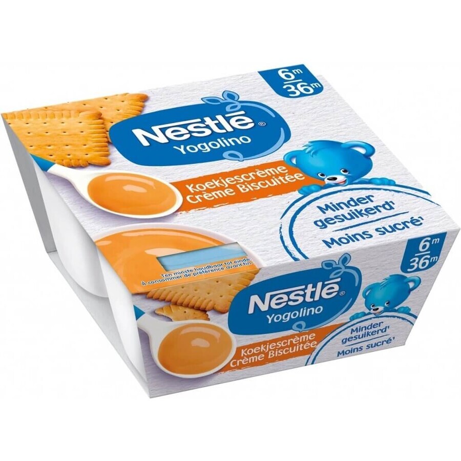 Nestlé YOGOLINO Galletas 4×100 g, postre con leche