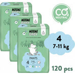 Muumi Baby Pants 4 Maxi 7-11 kg, monthly eco diaper pack 1×120pcs, eco diaper pants