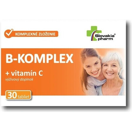 Slovakiapharm B-KOMPLEX + vitamina C 1×30 tbl, integratore alimentare