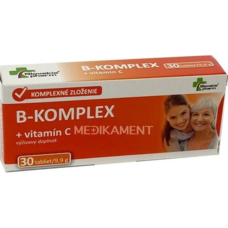 Slovakiapharm B-KOMPLEX + vitamina C 1×30 tbl, integratore alimentare