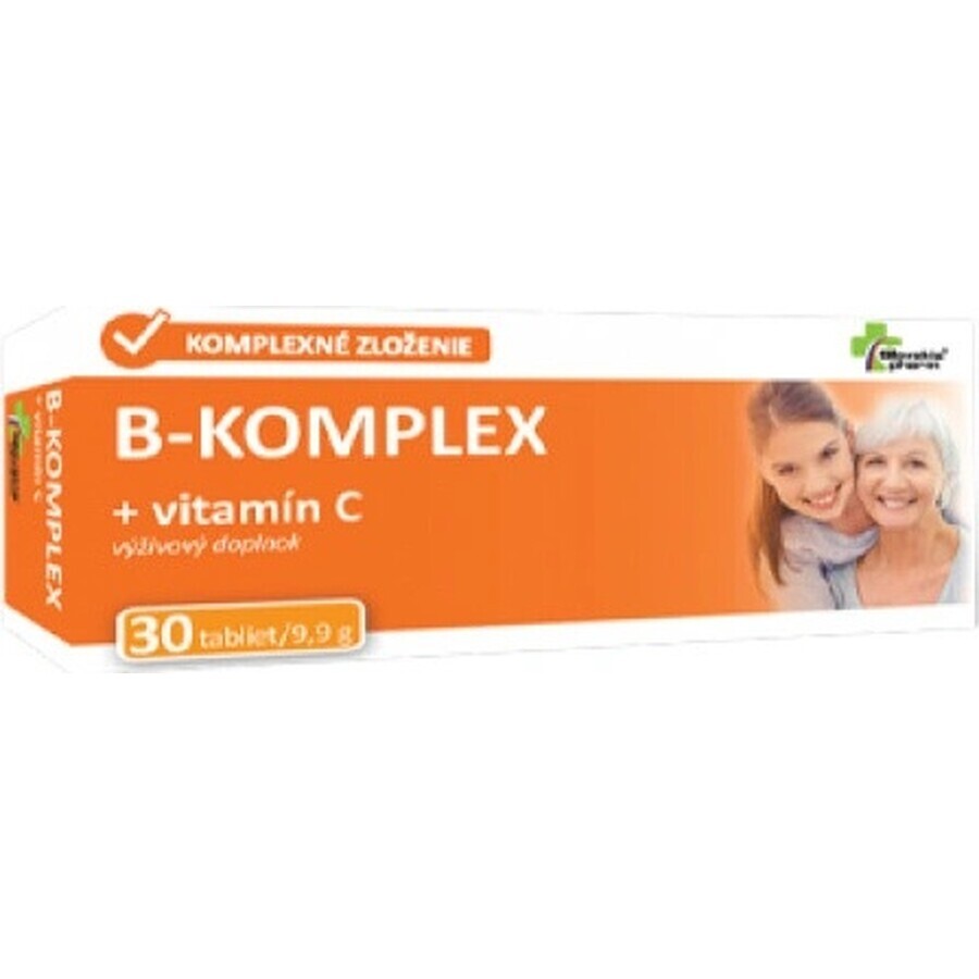 Slovakiapharm B-KOMPLEX + vitamina C 1×30 tbl, integratore alimentare