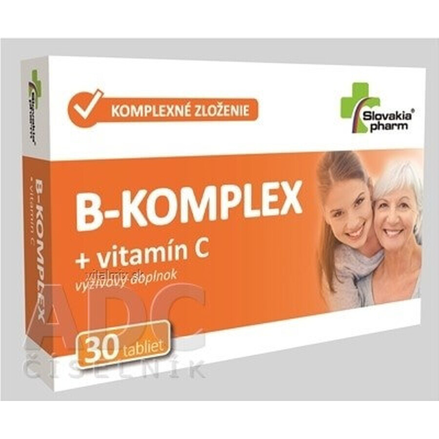 Slovakiapharm B-KOMPLEX + vitamina C 1×30 tbl, integratore alimentare