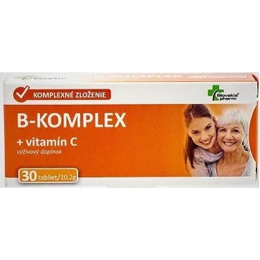 Slovakiapharm B-KOMPLEX + vitamina C 1×30 tbl, integratore alimentare