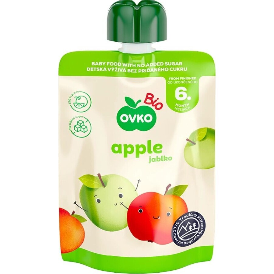 OVKO Alimento biologico per bambini Mela 1×90 g, capsula di frutta