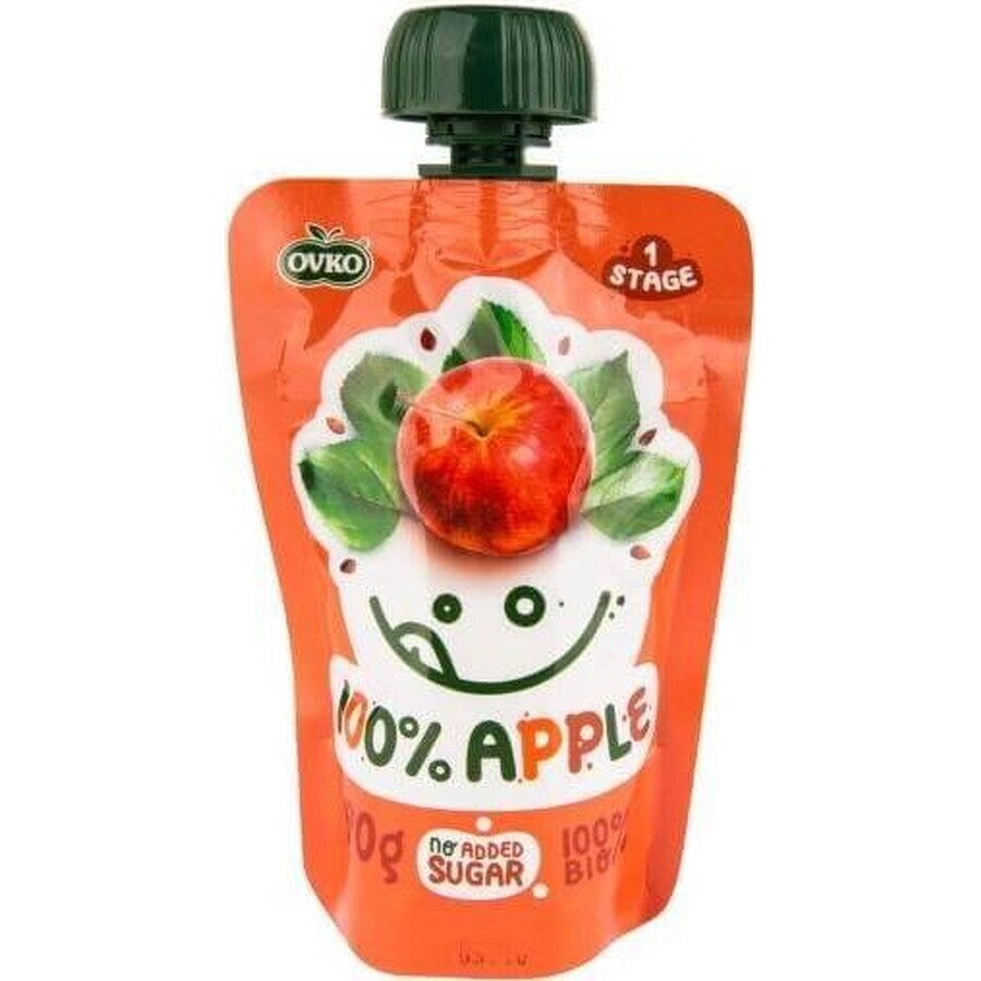 OVKO Alimento biologico per bambini Mela 1×90 g, capsula di frutta