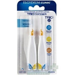 ELGYDIUM CLINIC Trio COMPACT - TRIO 2 interdental brushes in holder (2x blue 1,9 mm+2x blue 2,5-2,2 mm+2x yellow 2,5-2,2 mm+2x orange 3,5-2,7 mm) 6 pcs, 1x1 set