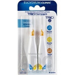 ELGYDIUM CLINIC Trio COMPACT - TRIO 2 interdental brushes in holder (2x blue 1,9 mm+2x blue 2,5-2,2 mm+2x yellow 2,5-2,2 mm+2x orange 3,5-2,7 mm) 6 pcs, 1x1 set