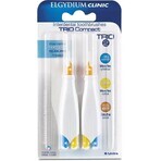 ELGYDIUM CLINIC Trio COMPACT - TRIO 2 interdental brushes in holder (2x blue 1,9 mm+2x blue 2,5-2,2 mm+2x yellow 2,5-2,2 mm+2x orange 3,5-2,7 mm) 6 pcs, 1x1 set