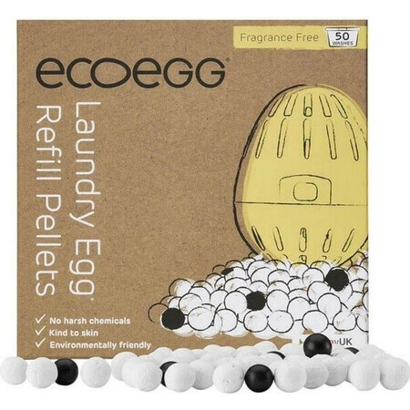 Ecoegg Huevo Lavador Cartucho - 50 lavados sin perfume 1×1 ud, cartucho para 50 lavados