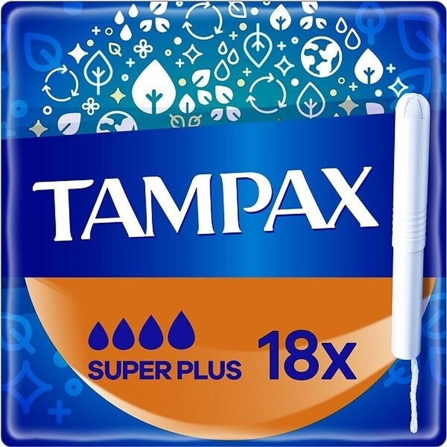 Tampax NON-PLASTIC Super Plus 18 pcs 1×18 pcs, tampons