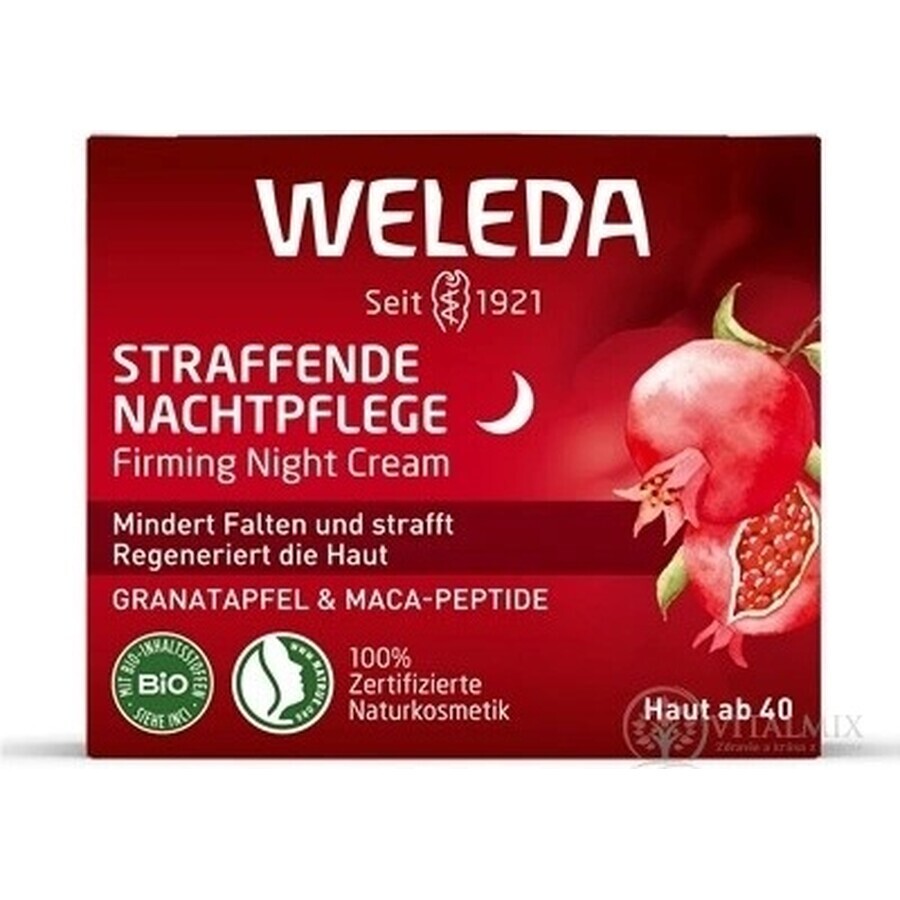 Weleda cremă de noapte de întărire cu rodie și peptide Maca 1×1 buc, cremă de noapte pentru față