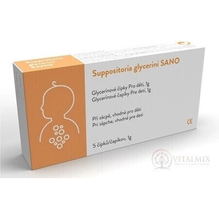 SANO Supositorios Glycerini SANO Supositorios de glicerina para niños 1g 1x5 uds, supositorios de glicerina