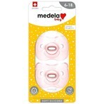 MEDELA SILICONA SOFT SILICONE Chupete de bebé para niñas 1×2 pcs