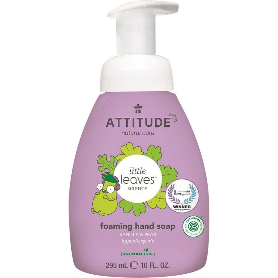 ATTITUDE Sapone schiumoso per bambini Foglie piccole al gusto di melone e cocco 1×295 ml, sapone per bambini