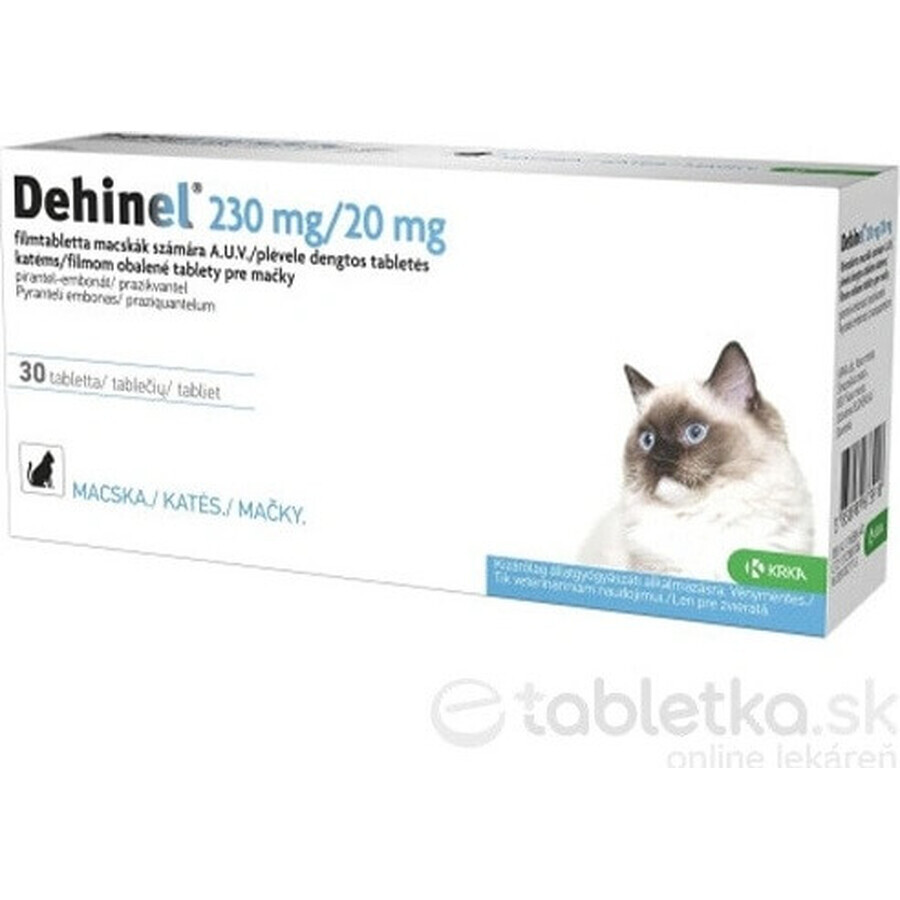 DEHINEL 230 mg/20 mg per gatti 1×30 tbl, medicinale