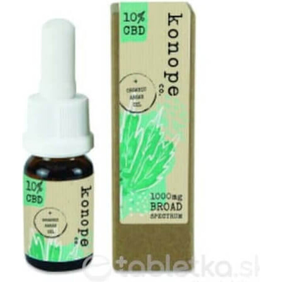 Hemp co. 10% CBD în ulei de argan organic - spectru larg 1000mg 1×10 g