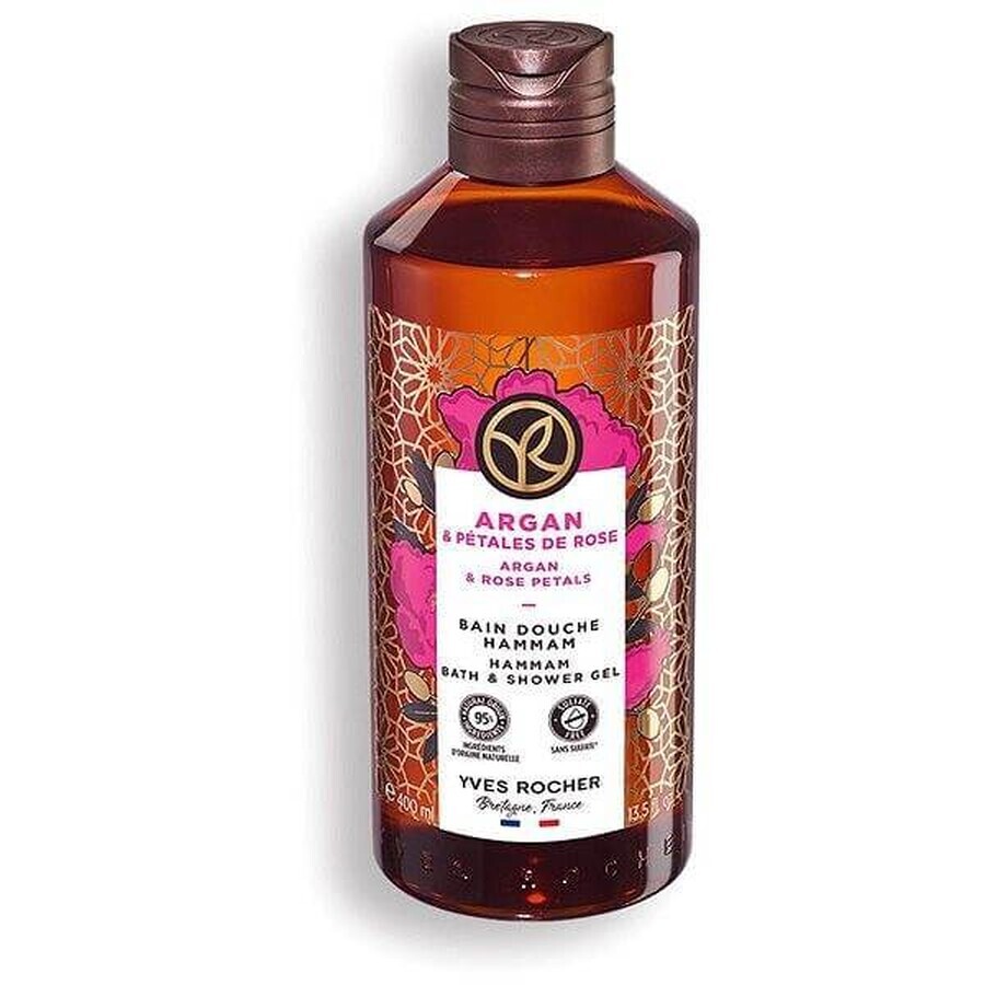 Yves Rocher Shower Gel Argan and Organic Moroccan Rose 1×400 ml, shower gel