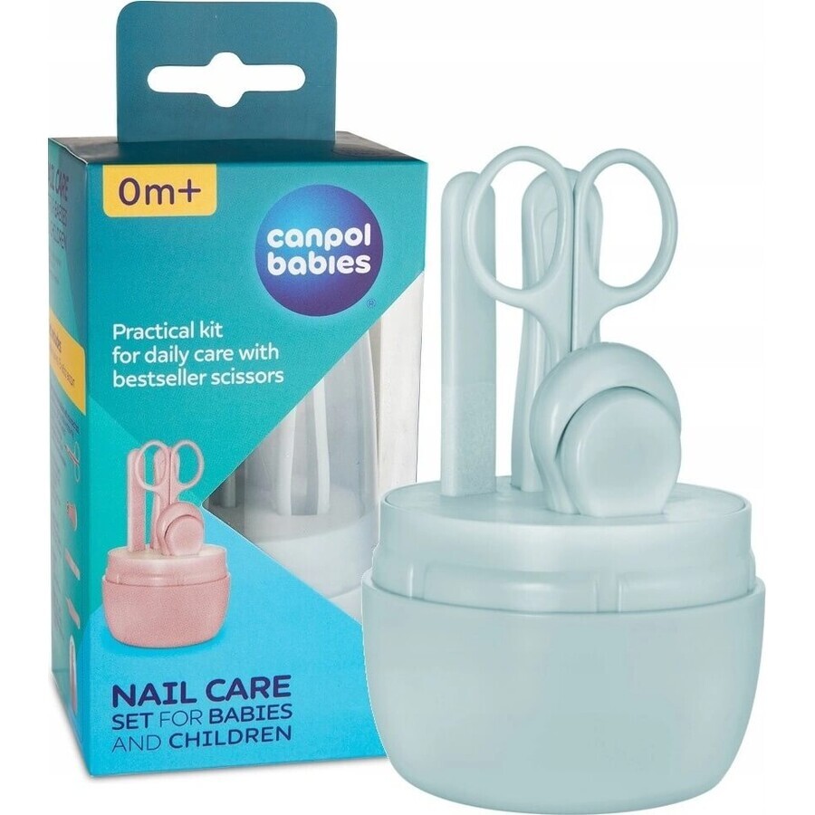 Canpol babies Set per la cura delle unghie del bambino / blu 1×1pz, set per unghie