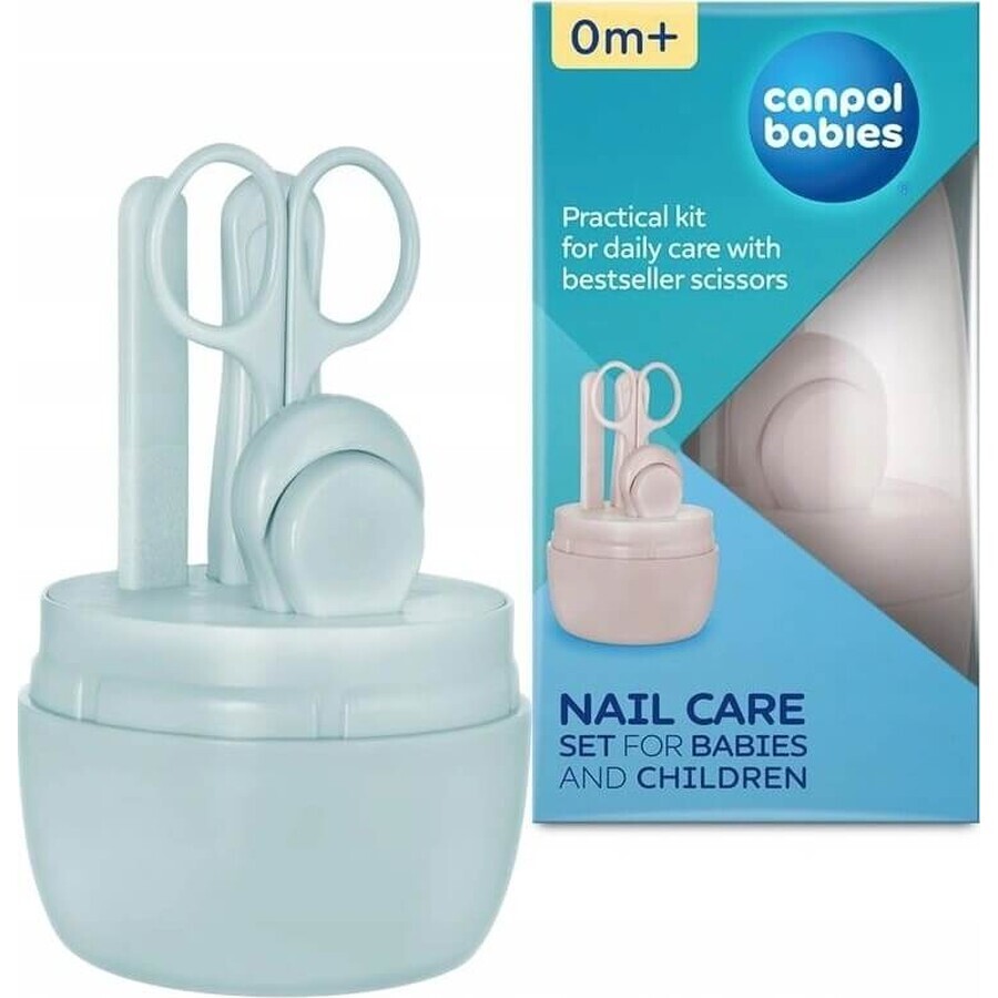 Canpol babies Set per la cura delle unghie del bambino / blu 1×1pz, set per unghie