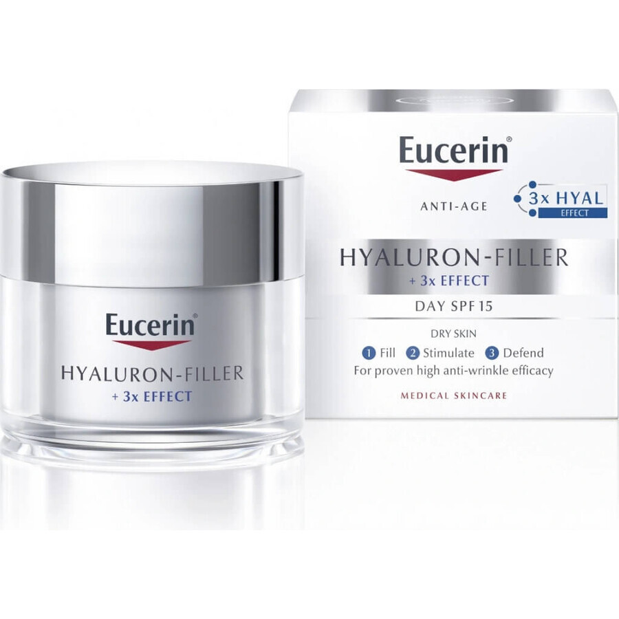 Eucerin HYALURON-FILLER crema de día antiarrugas 1×50 ml, crema para piel seca