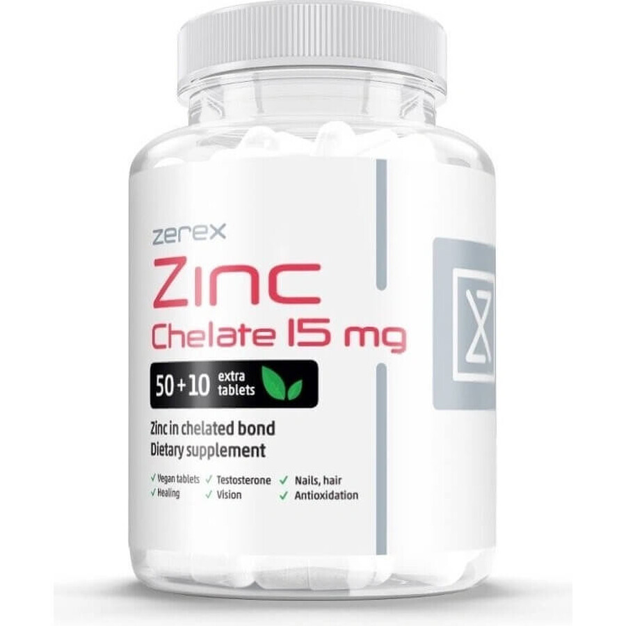 Zerex Zinc Chelated 15 mg 1×60 tbl, integratore alimentare